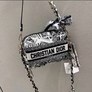 GWP Christian Dior Map de Paris Black and White Crossbody Bag